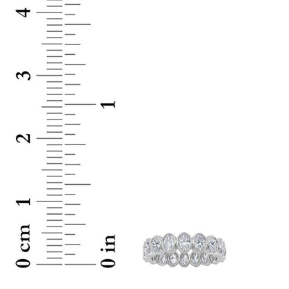 3.75CTW Oval Lab-Grown Diamond Bezel Eternity Band Ring 15 Stones