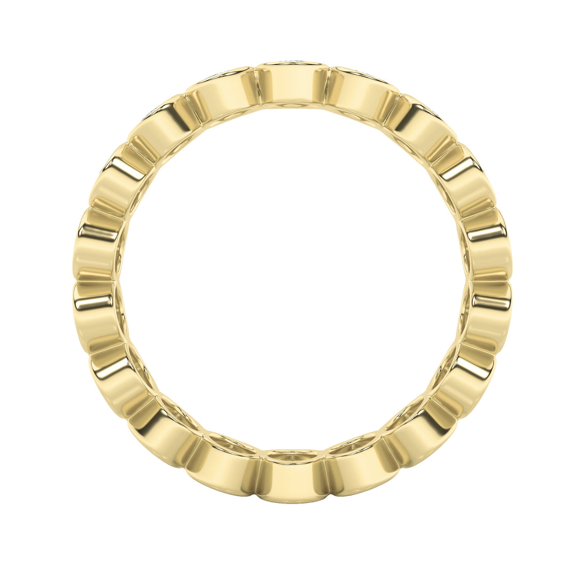 3.75CTW Oval Lab-Grown Diamond Bezel Eternity Band Ring 15 Stones