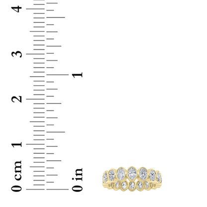 3.75CTW Oval Lab-Grown Diamond Bezel Eternity Band Ring 15 Stones