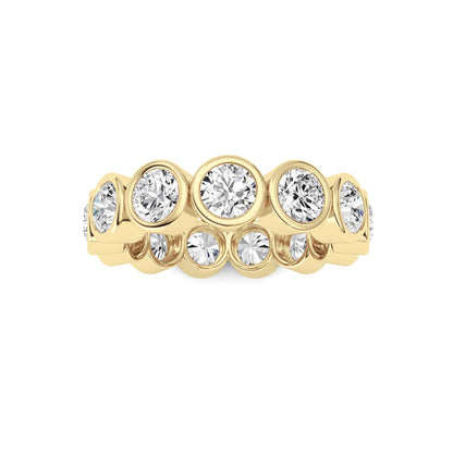 3.2CTW Round Lab-Grown Diamond Bezel Eternity Band Ring 13 Stones - Size 5