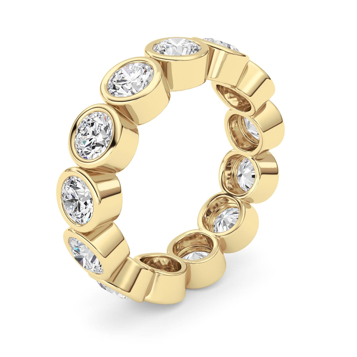 3.2CTW Round Lab-Grown Diamond Bezel Eternity Band Ring 13 Stones - Size 6