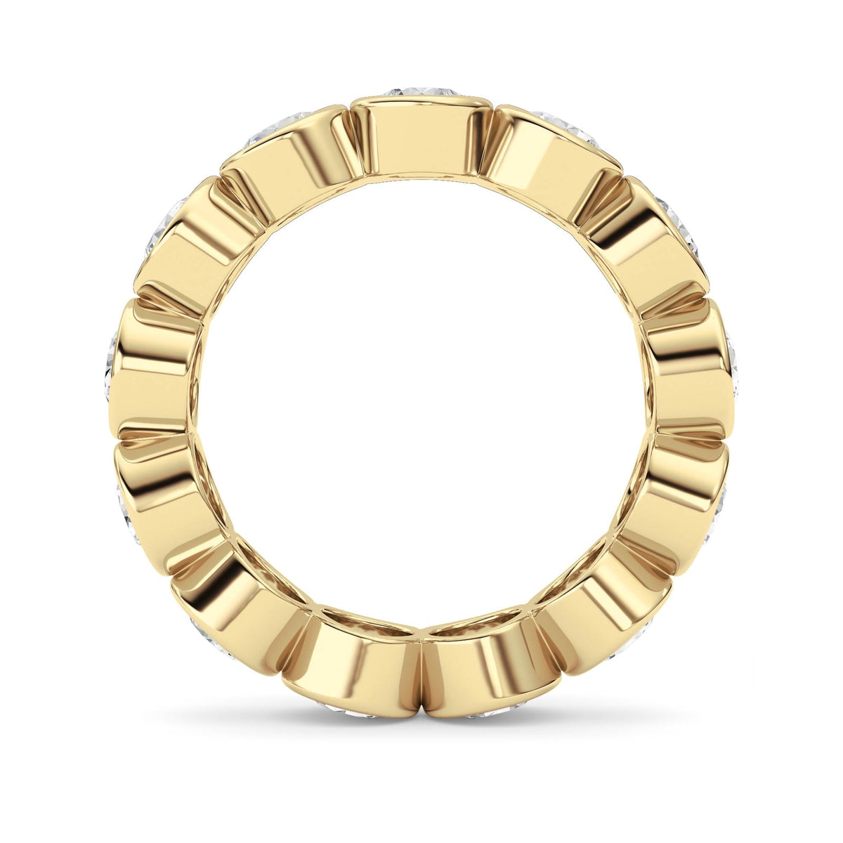 3.2CTW Round Lab-Grown Diamond Bezel Eternity Band Ring 13 Stones - Size 6