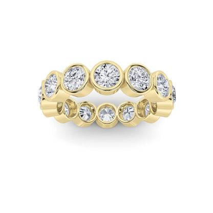 3.5CTW Round Lab-Grown Diamond Bezel Eternity Band Ring - Size 7