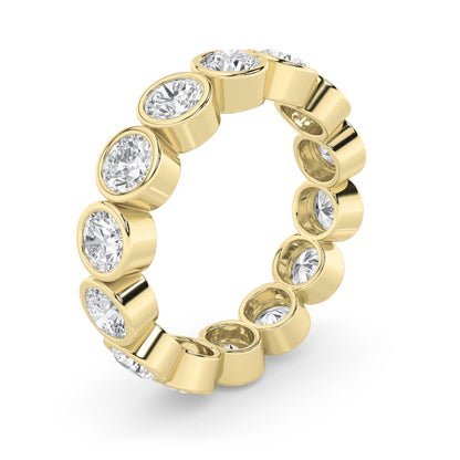 3.5CTW Round Lab-Grown Diamond Bezel Eternity Band Ring - Size 7