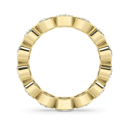 3.5CTW Round Lab-Grown Diamond Bezel Eternity Band Ring - Size 7