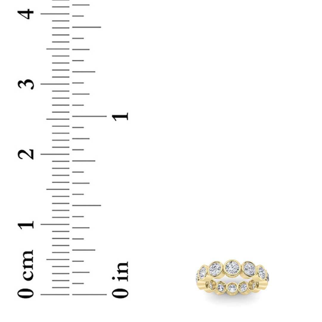 3.5CTW Round Lab-Grown Diamond Bezel Eternity Band Ring - Size 7