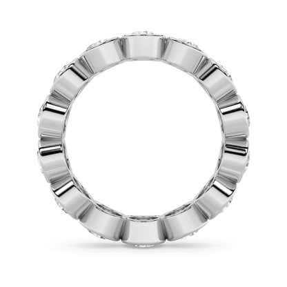 3.5CTW Round Lab-Grown Diamond Bezel Eternity Band Ring - Size 8