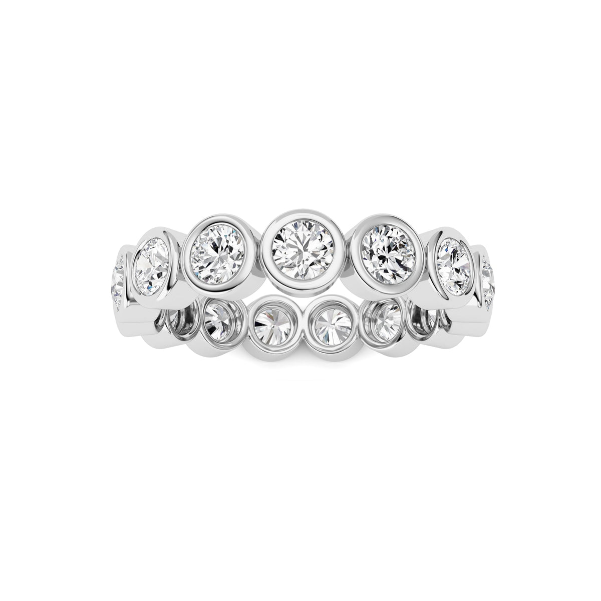 3.8CTW Round Lab-Grown Diamond Bezel Eternity Band Ring