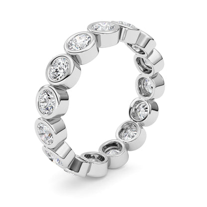 3.8CTW Round Lab-Grown Diamond Bezel Eternity Band Ring