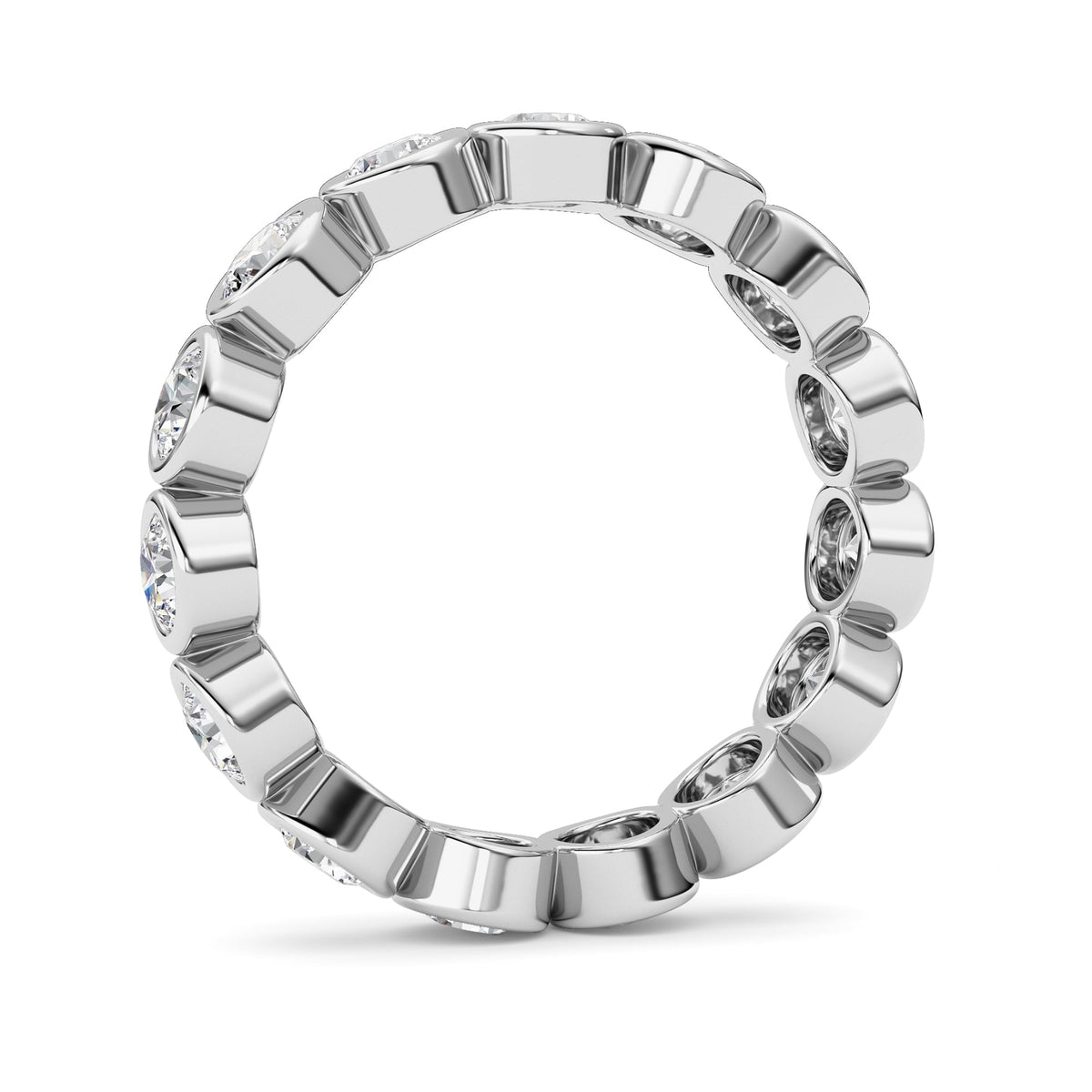 3.8CTW Round Lab-Grown Diamond Bezel Eternity Band Ring