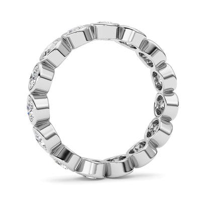 3.8CTW Round Lab-Grown Diamond Bezel Eternity Band Ring