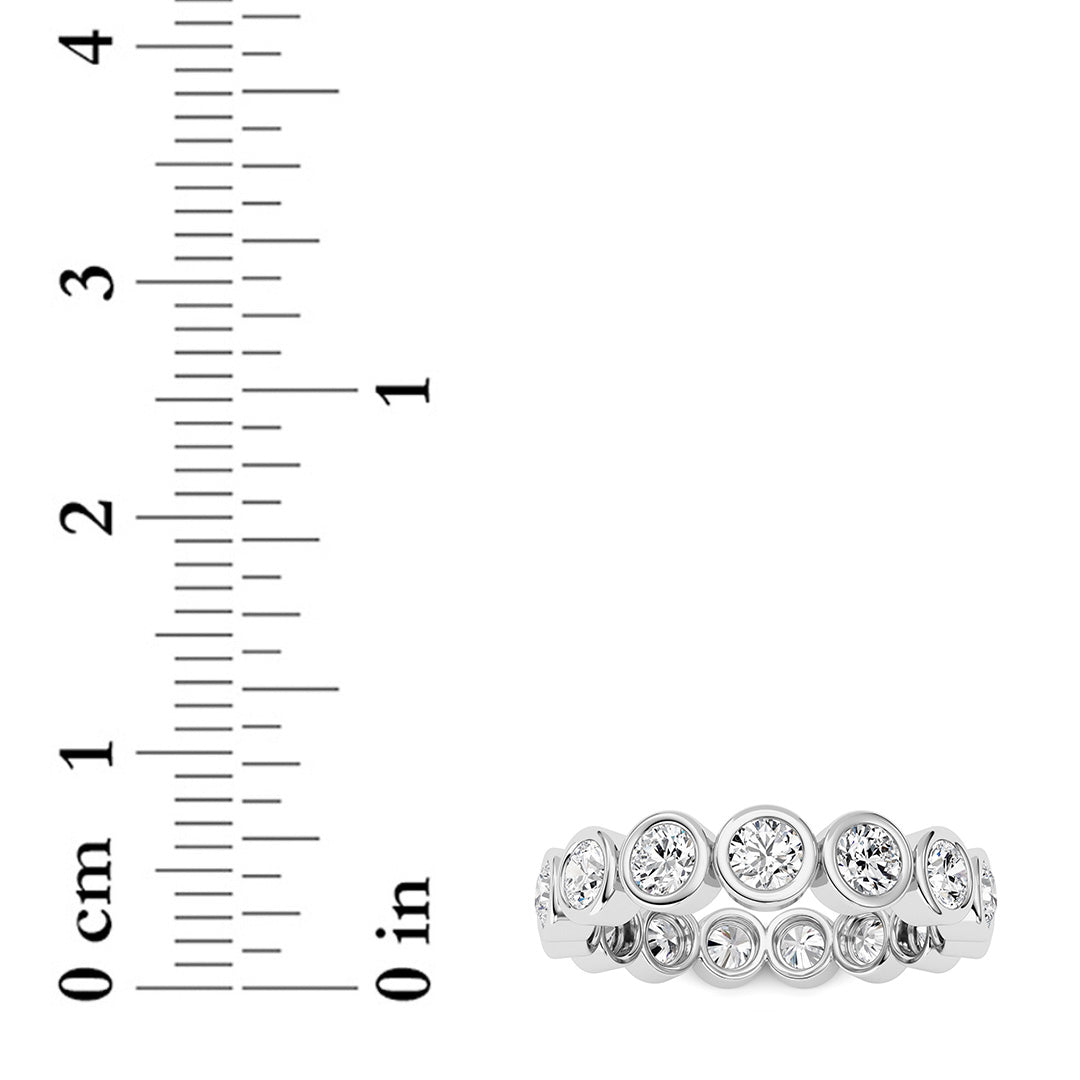 3.8CTW Round Lab-Grown Diamond Bezel Eternity Band Ring
