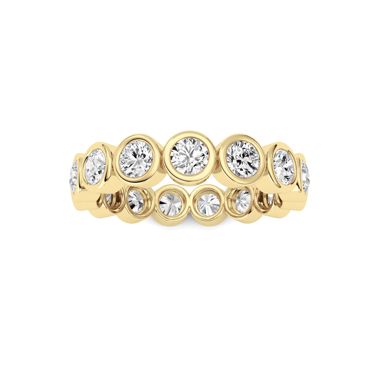 3.8CTW Round Lab-Grown Diamond Bezel Eternity Band Ring