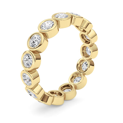 3.8CTW Round Lab-Grown Diamond Bezel Eternity Band Ring