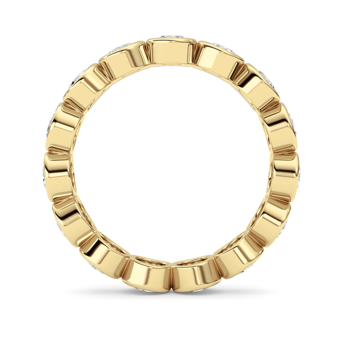 3.8CTW Round Lab-Grown Diamond Bezel Eternity Band Ring