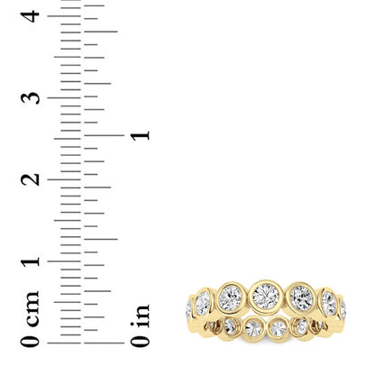 3.8CTW Round Lab-Grown Diamond Bezel Eternity Band Ring