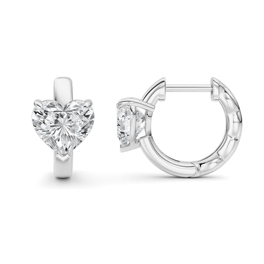2CTW Heart Lab-Grown Diamond Prong Earring 2 Stones