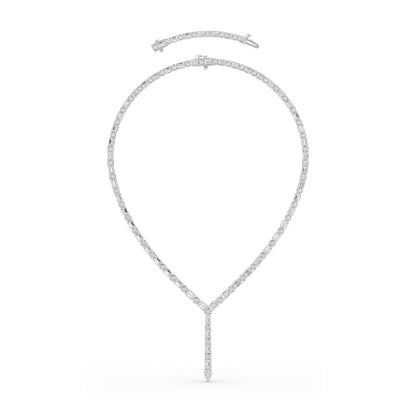 28CTW Mix Lab-Grown Diamond Prong Necklace 116 Stones