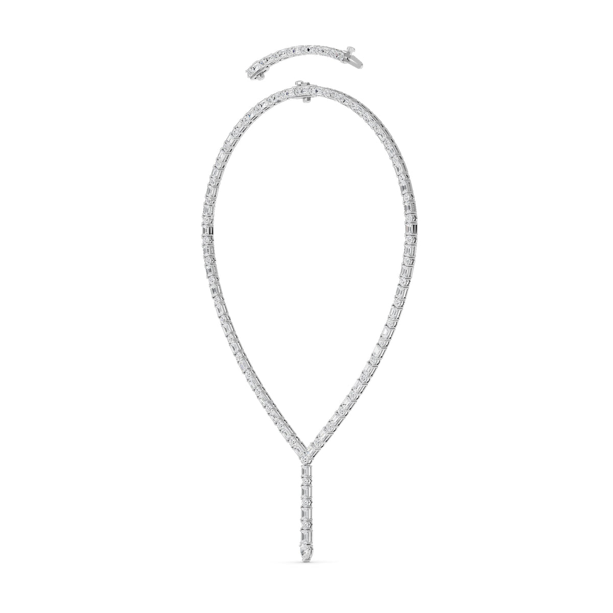 28CTW Mix Lab-Grown Diamond Prong Necklace 116 Stones