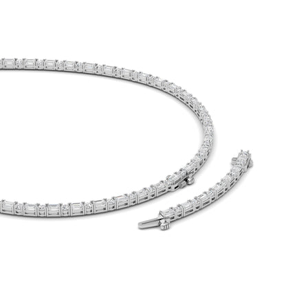 28CTW Mix Lab-Grown Diamond Prong Necklace 116 Stones