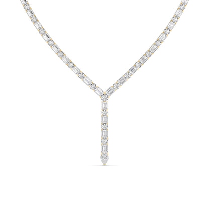28CTW Mix Lab-Grown Diamond Prong Necklace 116 Stones
