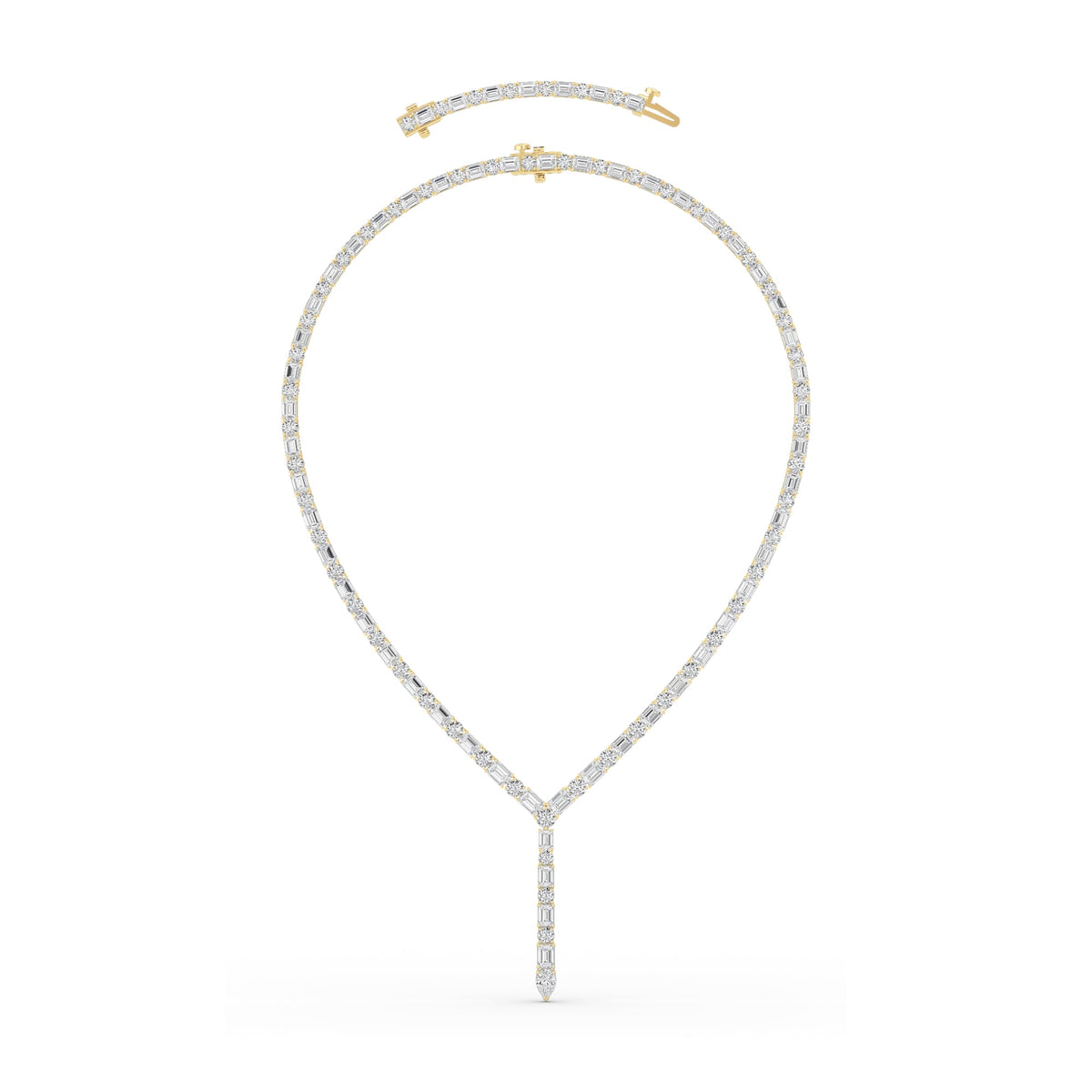 28CTW Mix Lab-Grown Diamond Prong Necklace 116 Stones
