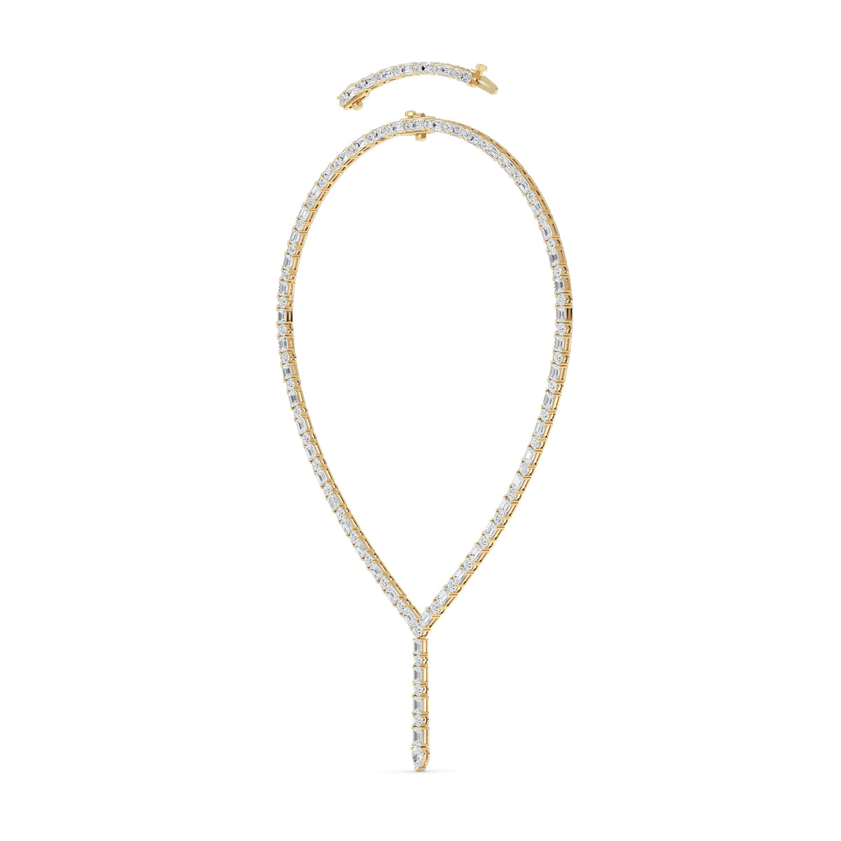 28CTW Mix Lab-Grown Diamond Prong Necklace 116 Stones