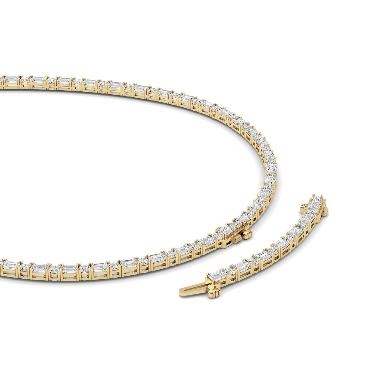 28CTW Mix Lab-Grown Diamond Prong Necklace 116 Stones