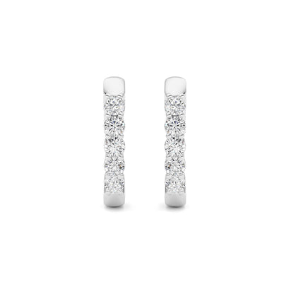 1CTW Round Lab-Grown Diamond Prong Inside Out Hoop Earring 16 Stones