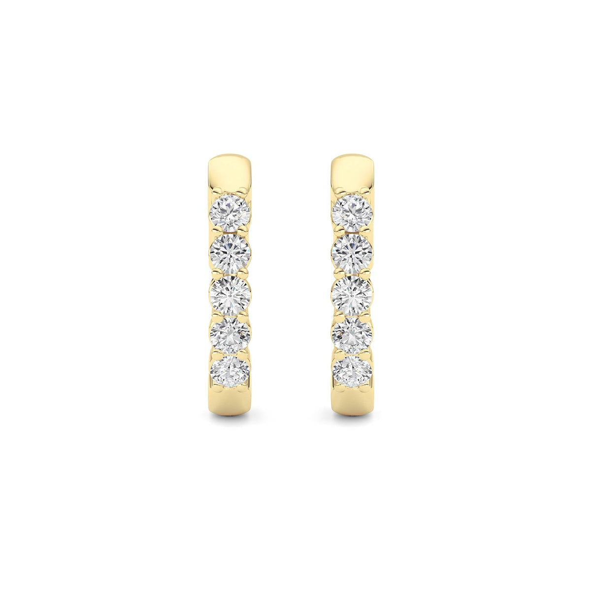 1CTW Round Lab-Grown Diamond Prong Inside Out Hoop Earring 16 Stones