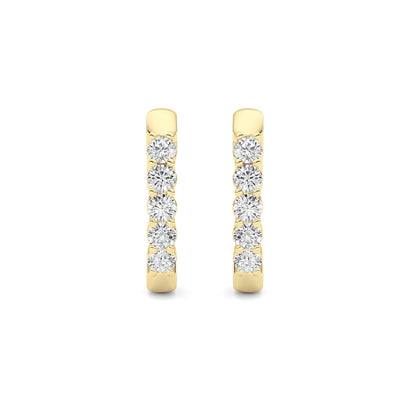 1CTW Round Lab-Grown Diamond Prong Inside Out Hoop Earring 16 Stones