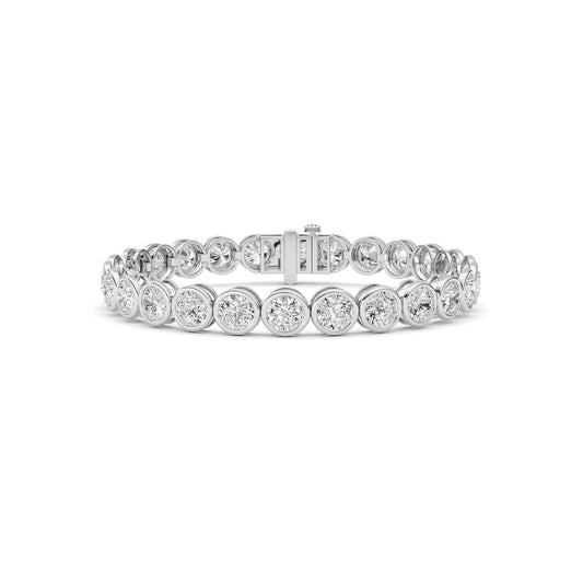 15CTW Round Lab-Grown Diamond Bezel Set Bracelet 26 Stones