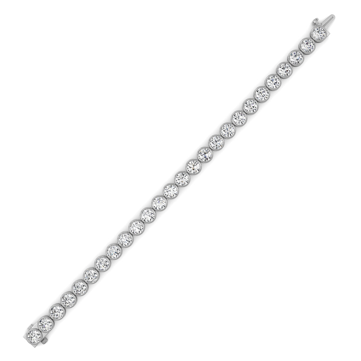15CTW Round Lab-Grown Diamond Bezel Set Bracelet 26 Stones
