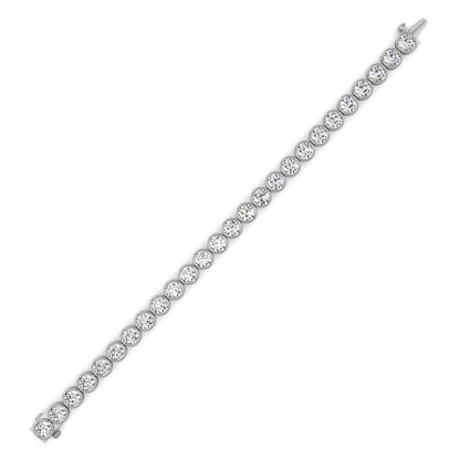 15CTW Round Lab-Grown Diamond Bezel Set Bracelet 26 Stones