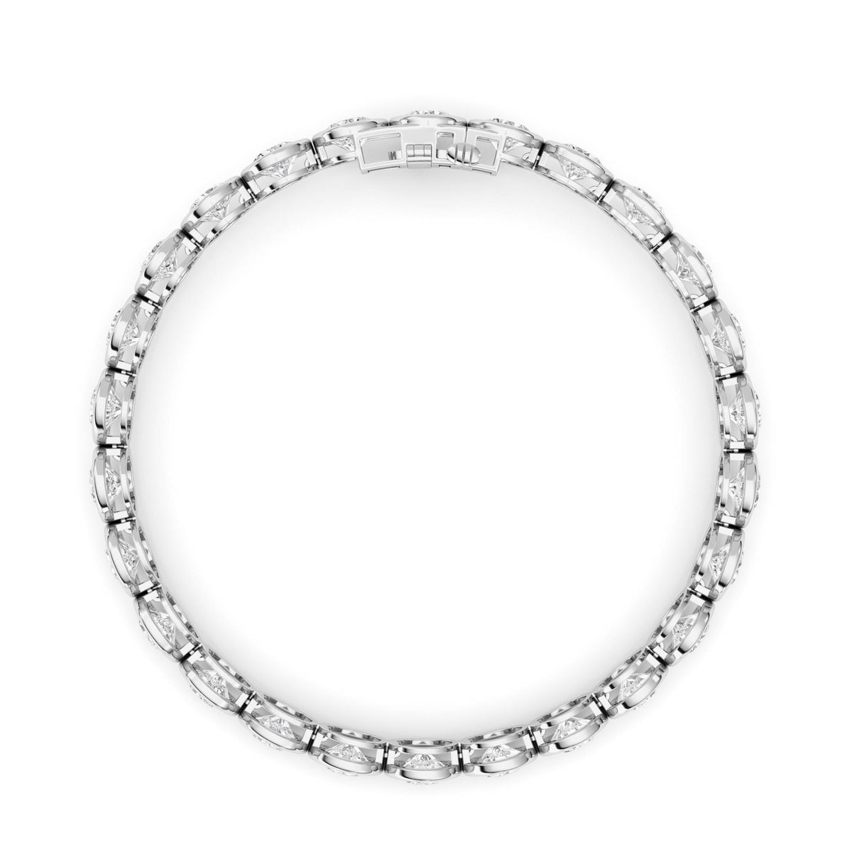 15CTW Round Lab-Grown Diamond Bezel Set Bracelet 26 Stones