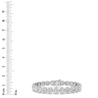 15CTW Round Lab-Grown Diamond Bezel Set Bracelet 26 Stones