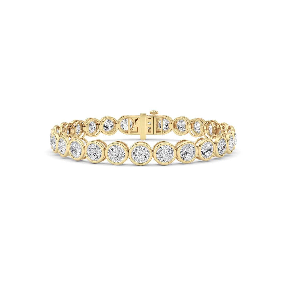 15CTW Round Lab-Grown Diamond Bezel Set Bracelet 26 Stones