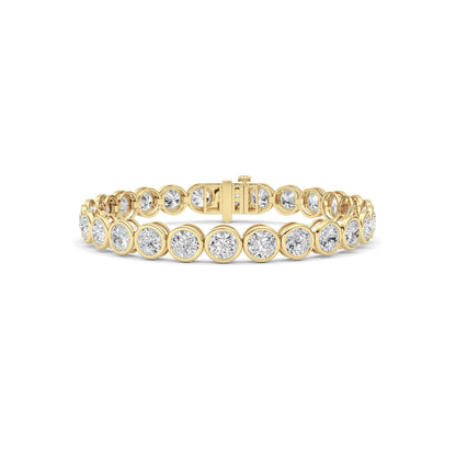 15CTW Round Lab-Grown Diamond Bezel Set Bracelet 26 Stones