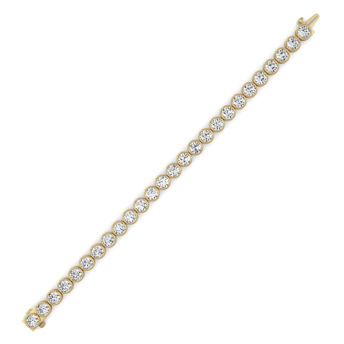15CTW Round Lab-Grown Diamond Bezel Set Bracelet 26 Stones