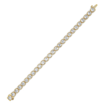 15CTW Round Lab-Grown Diamond Bezel Set Bracelet 26 Stones