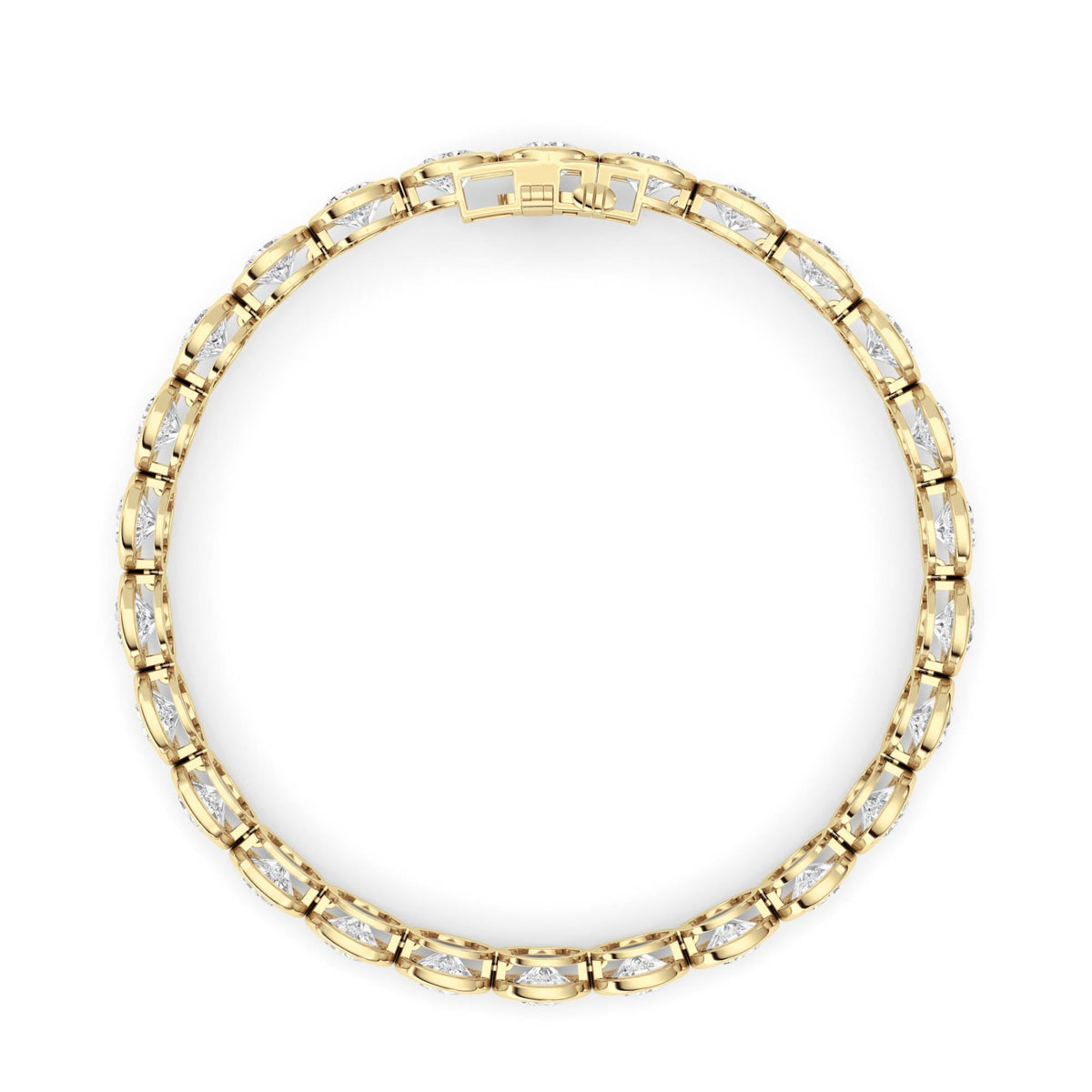 15CTW Round Lab-Grown Diamond Bezel Set Bracelet 26 Stones