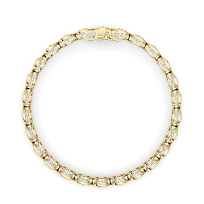 15CTW Round Lab-Grown Diamond Bezel Set Bracelet 26 Stones