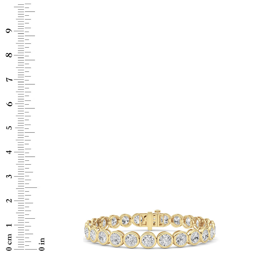 15CTW Round Lab-Grown Diamond Bezel Set Bracelet 26 Stones