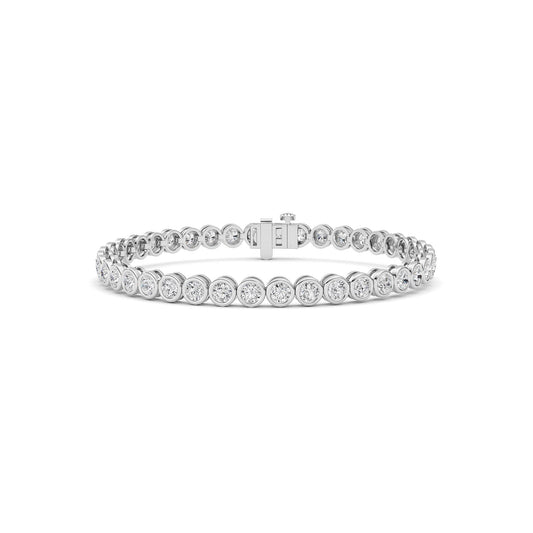 5CTW Round Lab-Grown Diamond Bezel Set Bracelet 40 Stones