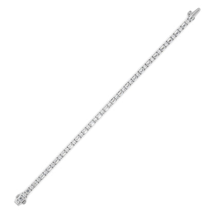 7CTW Emerald And Round Lab-Grown Diamond Prong Bracelet 50 Stones