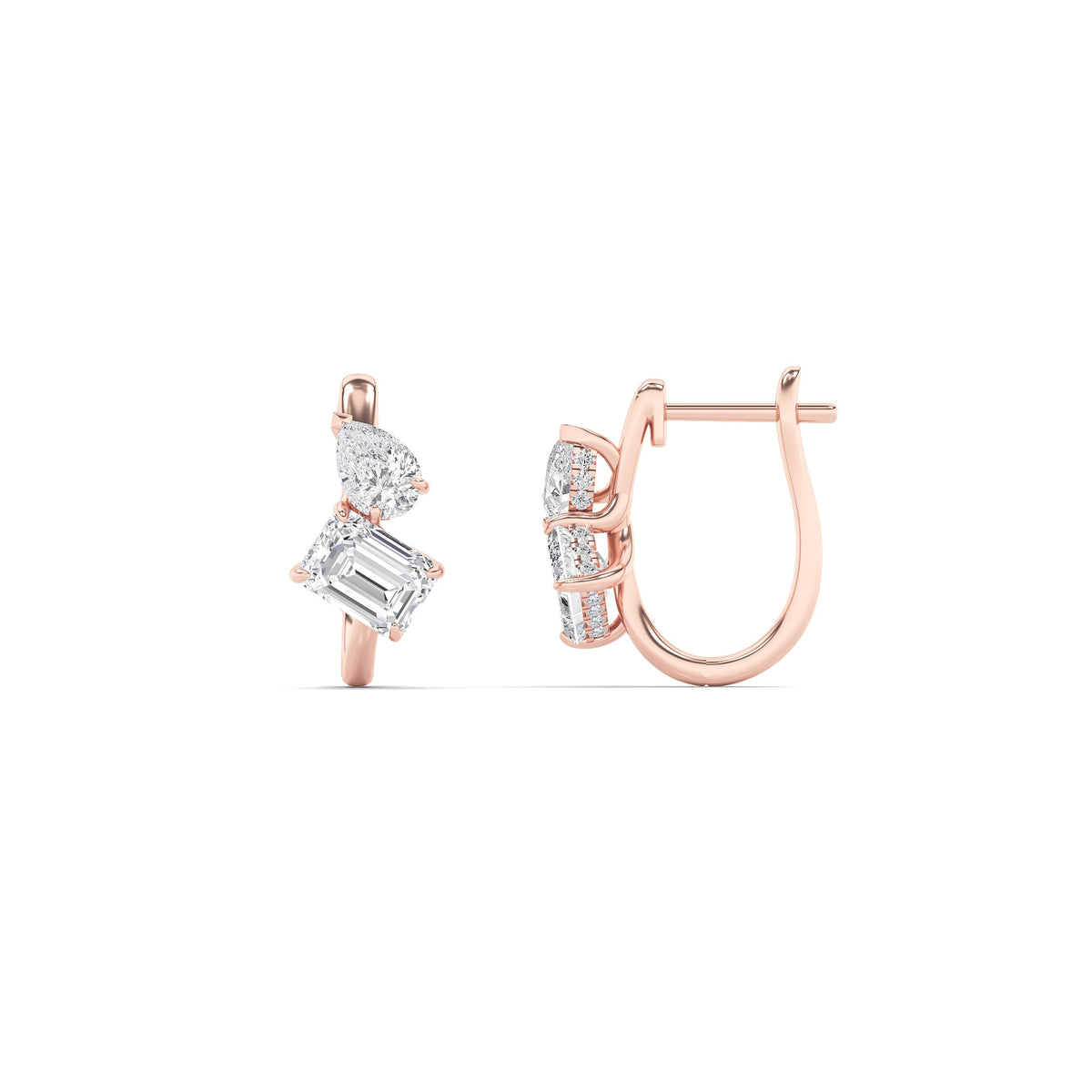 3CTW Mixed Lab-Grown Diamond Toi et Moi Fashion Earrings 46 Stones