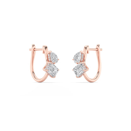 3CTW Mixed Lab-Grown Diamond Toi et Moi Fashion Earrings 46 Stones