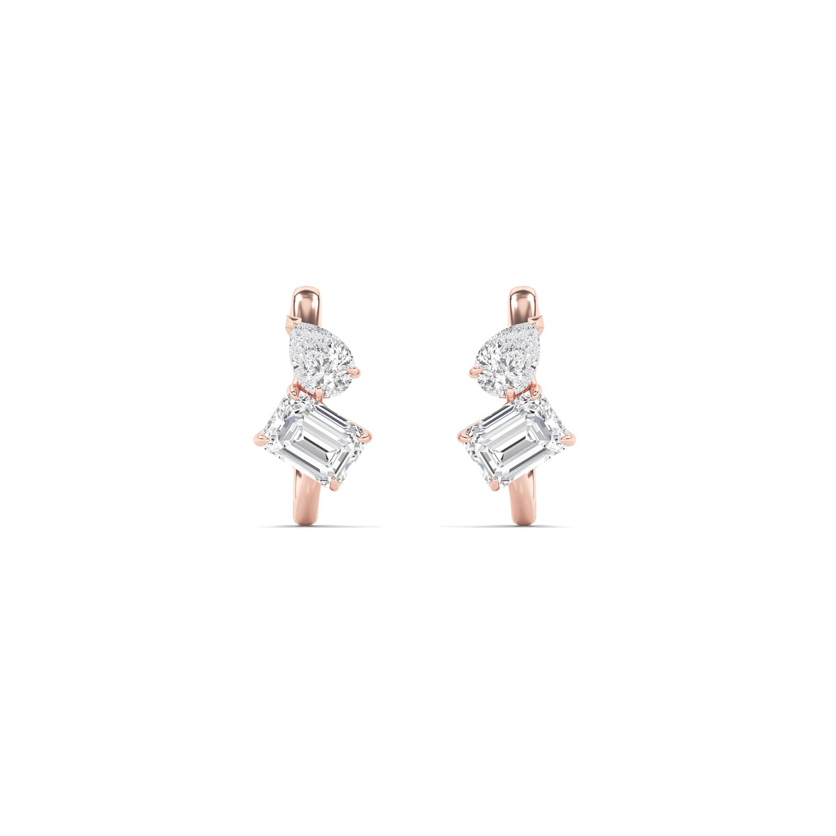 3CTW Mixed Lab-Grown Diamond Toi et Moi Fashion Earrings 46 Stones
