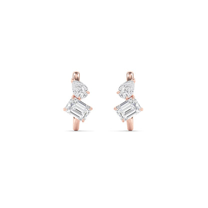 3CTW Mixed Lab-Grown Diamond Toi et Moi Fashion Earrings 46 Stones