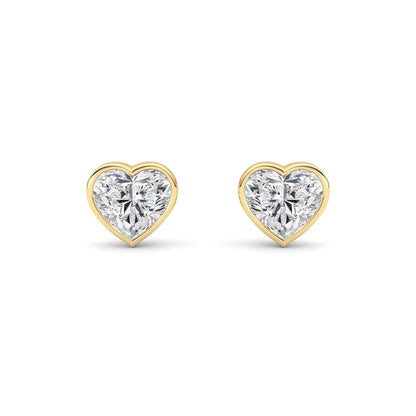 4CTW Heart Lab-Grown Diamond Bezel Set Stud Earrings 2 Stones